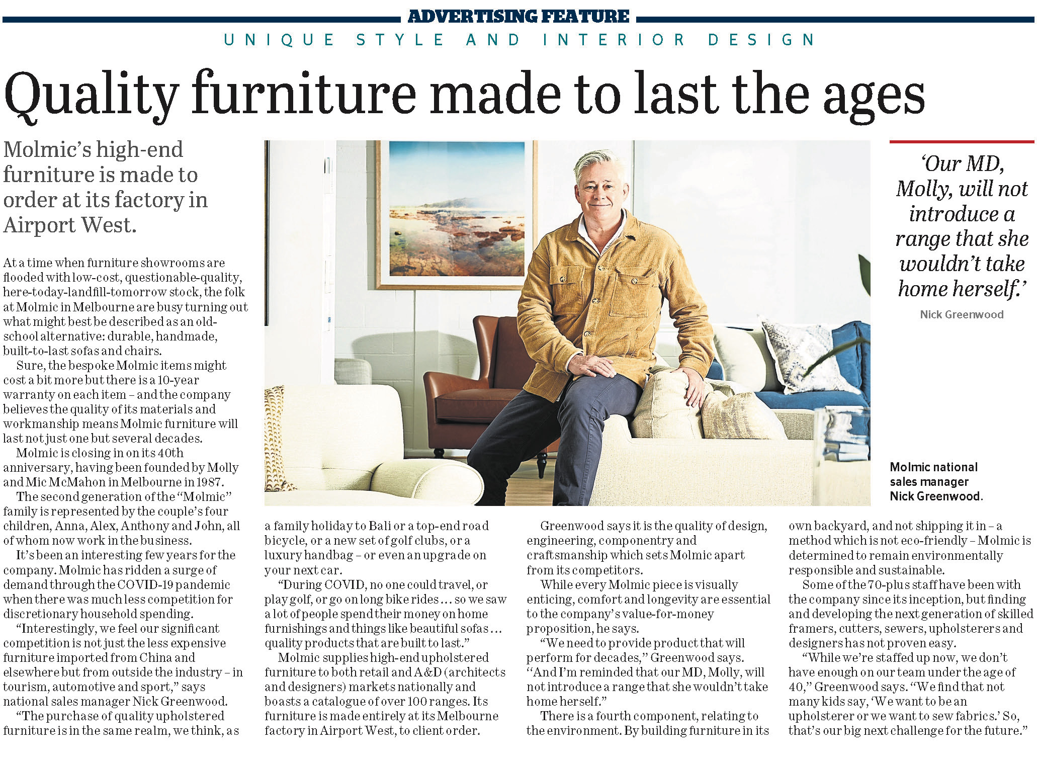 Molmic featured in the Age Newspaper